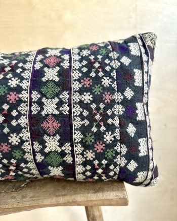Bolster cushion from textiles of the Dzao people, North Vietnam