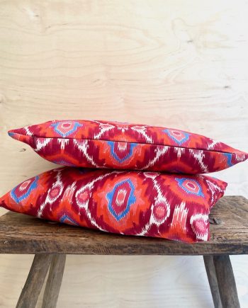 Vintage Faux Ikat neck cushion, Uzbekistan