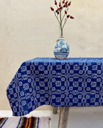 Tablecloth, new woven linen, old pattern blueprint from Hungary