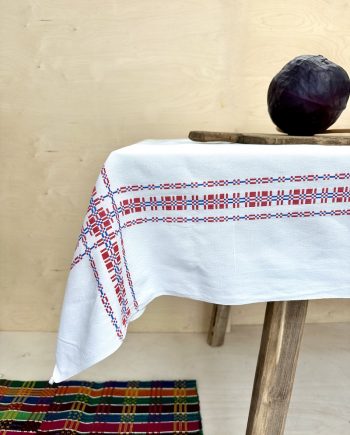 Handwoven cotton tablecloth from eastern europe