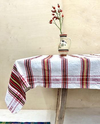 Handwoven linen tablecloth from Romania
