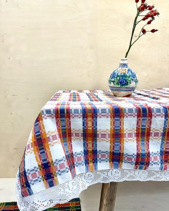 Handwoven linen tablecloth from Romania