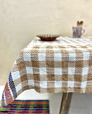 Handwoven antique linen tablecloth from Romania