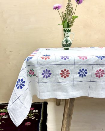 Cotton tablecloth with embroidery from eastern europe