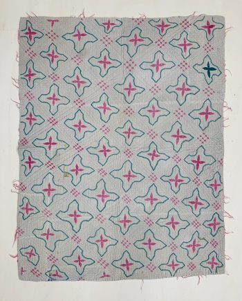 Cross-stitched Kantha quilt from Bangladesh