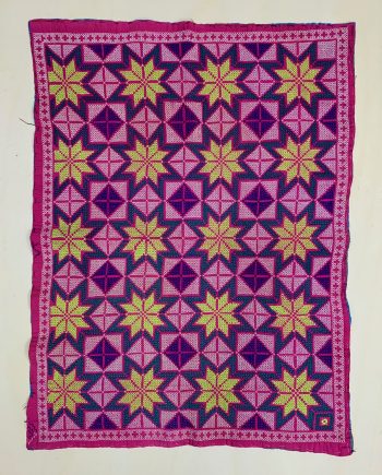 Cross-stitched Kantha quilt from Bangladesh