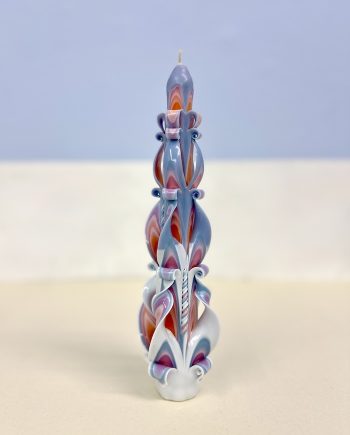 Tapper candle from Ukraine, lilac and light orange