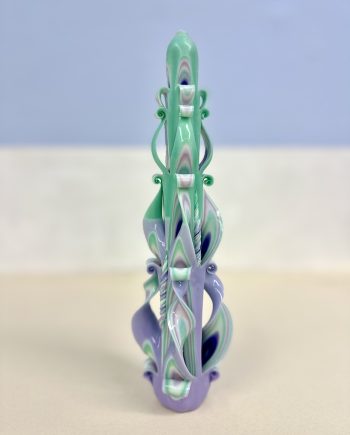 Tapper candle in green / purple from Ukraine